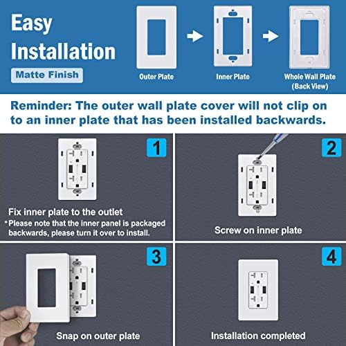 Placas de parede decorativas sem parafuso brancas foscas de 1 cml fosco, 40 pacote de luz de luz de luz de luz para crianças, tamanho