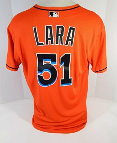 2013 Miami Marlins Lara #51 Jogo emitido Orange Jersey DP13692 - Jerseys MLB usada para jogo MLB