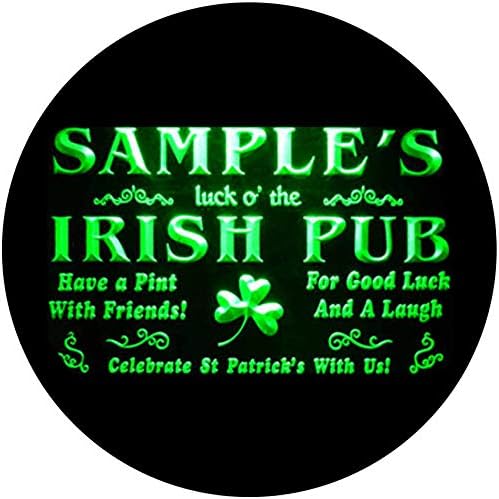 Nome personalizado personalizado Luck O 'The Irish Pub St Patrick's Neon Light Sign Green 24x16 polegadas ST4S64-QV-TM-G