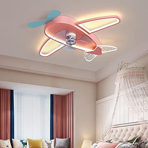 Yicoming Airplane Forma de ventiladores de teto diminuído com luzes lustres de lustrador Ultra-fino Smart Fan TECTILIZAÇÃO Lâmpada