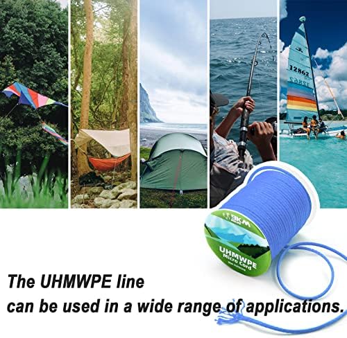 9km DWLIFE UHMWPE Sixed cordão, 1,6 mm preto de 100 pés 750 lb corda oca para rede, pipa, pesca, escalada, acampamento