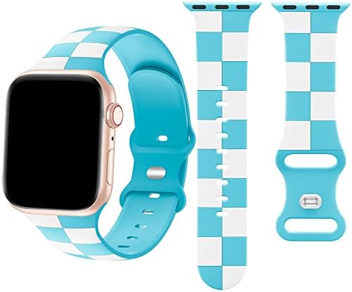 Seeseyhe Luxury Designer Sport Band Compatível com Apple Watch Band 44mm 38mm 40mm 41mm 42mm 45mm 49mm, pulseira de silicone macia de pulseira a água para a série Iwatch Ultra 8 7 SE 6 5 4 3 2 1 Mulheres homens homens