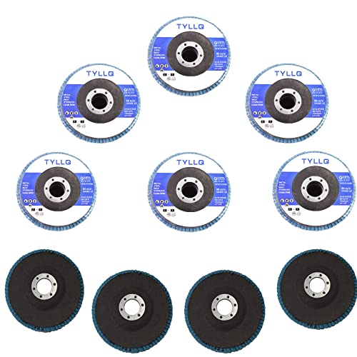 Tinvhy pacote de 100 pacote de 4,5 polegadas discos de lixando rodas de moagem para retenção de ângulo 40 grit t29 abrasivos de óxido de alumínio, disco de moedor, azul