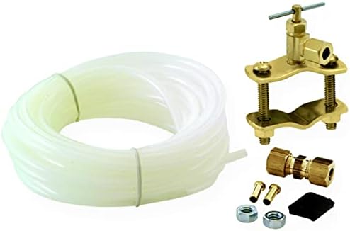 Kit de instalação do Eastman Ice Maker com inserções de latão, compressão de 1/4 de polegada, conectores de fabricante de gelo de