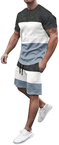Roupas masculinas de 2 peças, camisetas musculares e shorts esportivos de fit clássicos conjuntos de roupas de roupas de roupas