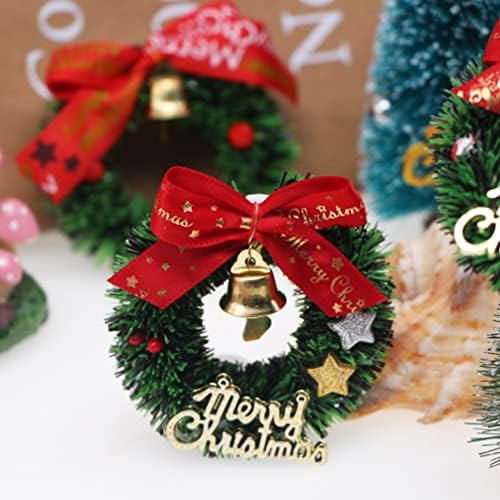 Greante de vegetação aboofan 10 PCs Mini grinaldas de Natal com sinos e arcos Artificial Christmas Wreath Wrinalh Wrinalh Pinging for Holiday Christmas Party Crafts Decorações