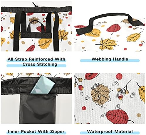 Backpack de lavanderia de lavanderia pesada outono de outono com alças de ombro traveLas Bolsa de roupas de roupa de tração