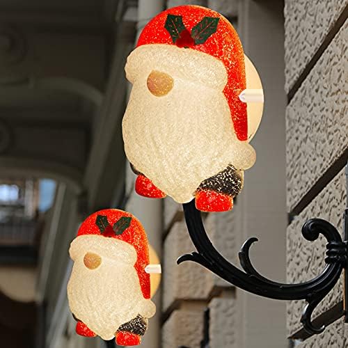 Lawoho 2pcs Natal Papai Noel Claus Gnome Alpendre Capas de luz de Natal e Holiday Decoração ao ar livre se encaixa em um abandeiro