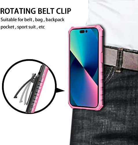 Caixa de clipe de cinto de cinto giratório Ysnzaq para Samsung Galaxy A03S 6.5 , capa de proteção à prova de choque para uso pesado com kickstand embutido para o Samsung Galaxy A03S BJ Pink