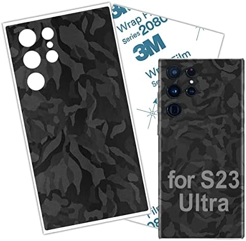 S23 Ultra Skin Wrap Black Camo 3M Film Protetive Back Glass Samsung Galaxy S23 Ultra Skin