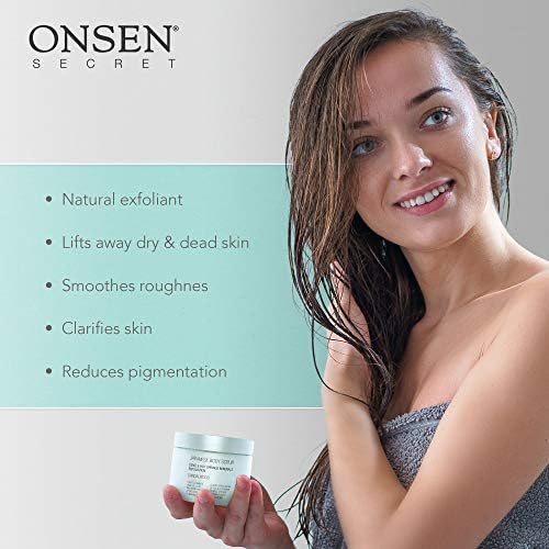 Onsen Secret Japanese Hot Spring Bath Minerals e esfoliante esfoliação corporal. Uma maneira perfeita de hidratar e acalmar