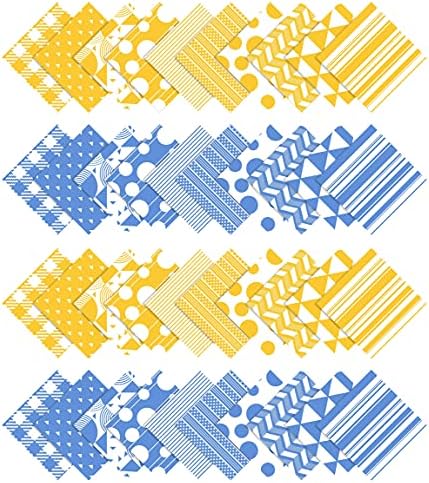 Padrões geométricos de 10 polegadas Soimoi Pré-étão Impressão de pacote de tecido de algodão Quilting Squares Pack