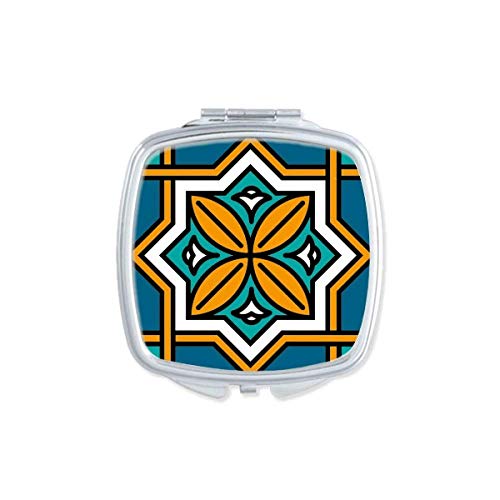 Geometria Marrocos Padrão de estilo espelho portátil composição de bolso compacto vidro de dupla face