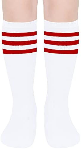 Uttpll Toddler Cotton Cotton Baseball Knee Socks High Tube Socks Meninas meninas Esportes Sports Soccer Soas Kid School Uniform