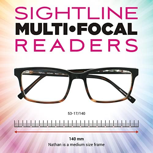 Visão Nathan Power Progressive Multifocus Reading Glasses- Premium de qualidade Acetato quadro -ar Lentes revestidas -Medor