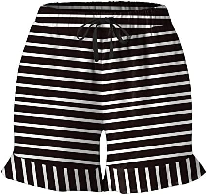 Shorts de lantejoulas míshui para mulheres shorts casuais femininos de cordão elástico elástico bainha shorts impressos de