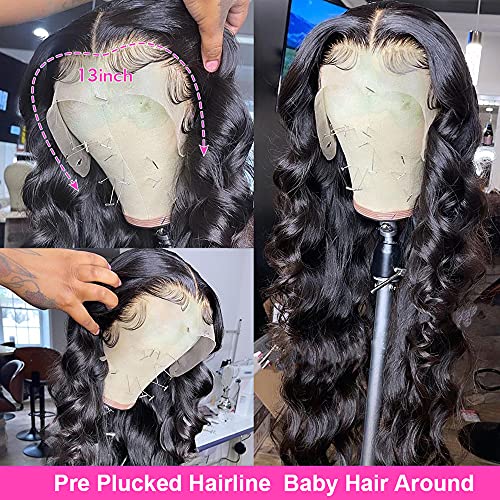 HD LACE transparente 13x4 Onda corporal Lace Fronteiro peruca humano perucas de cabelo pré -arrancada Remy Water Water Wak