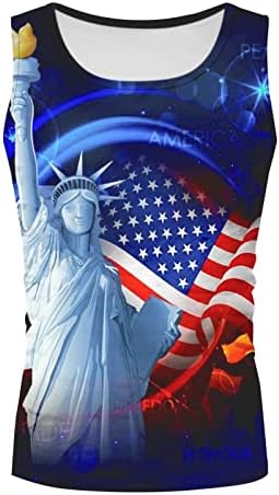 BMISEGM Summer Men Shirts Casual Summer New American Independence Day Cotton 3D Prind Casual Men tank Top Men Shirt