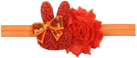 Bandeira da cabeça do laço do coelho da Páscoa com faixas de cabelo de flores para acessórios de cabelo para meninas para meninas tsfj12
