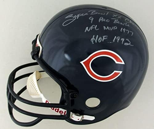 Walter Payton assinou fortemente inscrito no Chicago Bears Career Stat Helmet PSA DNA - Capacetes NFL autografados