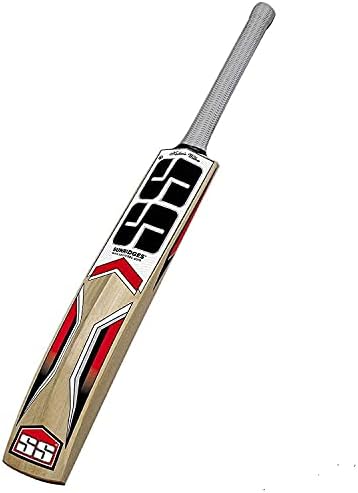 SS Kashmir Willow Leather Ball Cricket Bat, bastão exclusivo de críquete para adulto em tamanho real com cobertura de proteção