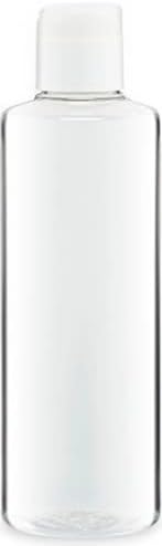 Garrand Supply Co. é 8 oz. / 236 ml garrafa de cilindro de plástico de estimação transparente com tampa superior de disco de travamento branco