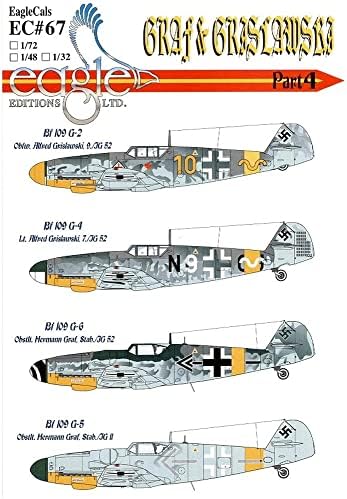 Decalque de águia disposto 1/48 Messerschmitt BF109GS GRAF GRISLAWSKI PARTE 4 MODELO DE PLÁSTICO Decalque EAG48067