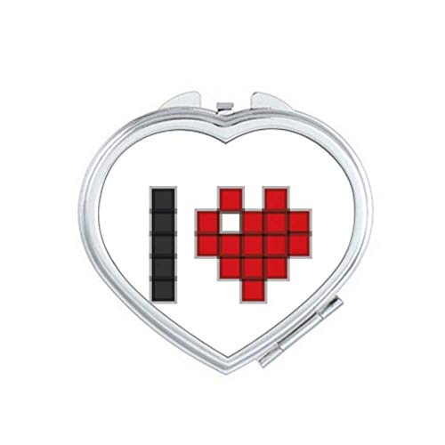 Eu amo o Pixel Art Déco do Valentine Gift Fashion Mirror Travel Magnification Portable Magno de bolso portátil