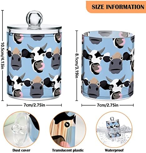 Leite vaca cotocolador de cotonete recipientes de banheiro frascos com tampas conjuntos de algodão Ball almofada redonda