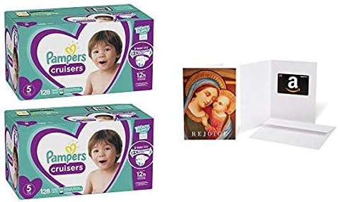 Fraldas tamanho 5, 128 contagem - pampers cruzadores de fraldas de bebê descartáveis ​​com $ 20 cartão -presente em um cartão