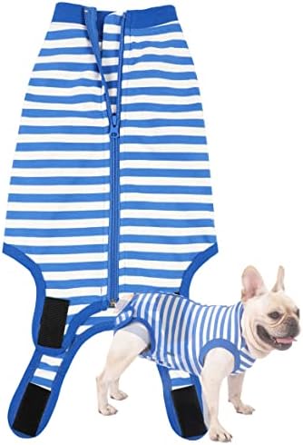 Camisa de traje de recuperação de cães Sychien para filhote de cachorro, fêmea pequena feminina machos de proteção de proteção, azul s