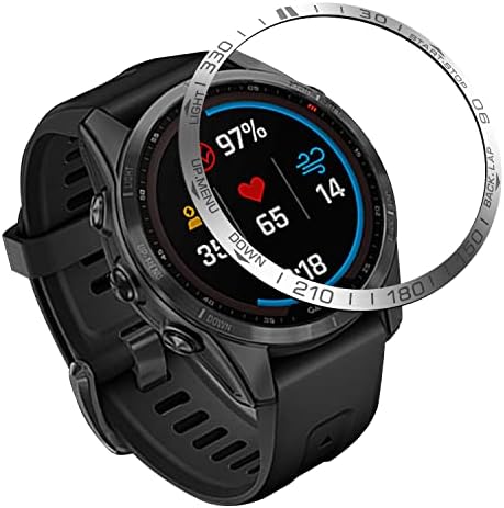 Methray compatível com Garmin Fenix ​​7s Relógio Ringue da moldura, protetor de colisão anti-arranhão do painel de anel de