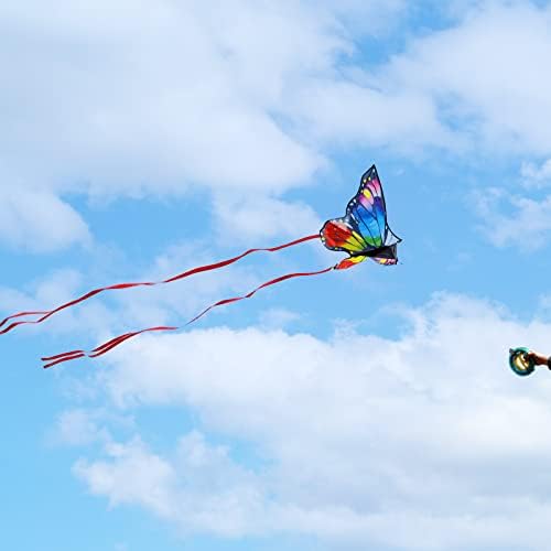 Keiciuss Butterfly Kite for Kids & Adults Fácil de voar, 55 x 28 Popa de linha única grande para a praia, Fácil pipas voador vem com alça de pipa de 300 pés de corda
