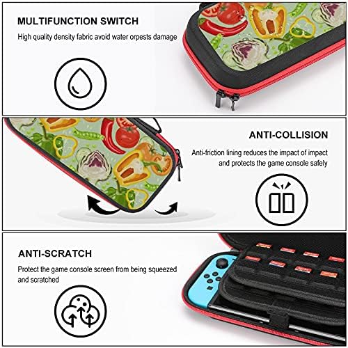 Vegetarianos vegetais estampados de transportar bolsa de armazenamento para trocar de switch e acessórios Travel portátil