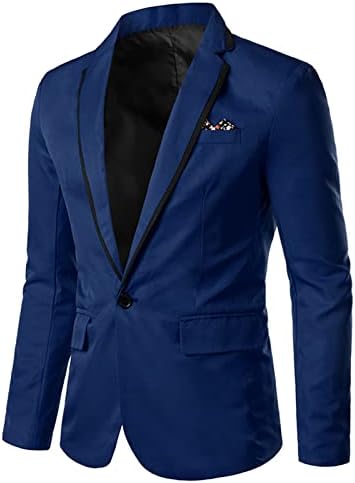 Jaqueta de terno leve magro masculino de um botão de lapela slim fit