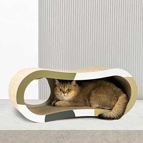 Fenteer 3x Cartão de gato durável cama Cama corrugada Scratcher Litter Litter Scratching Pad Post para gatos internos grandes gatos grandes
