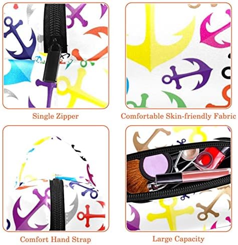 Tbouobt Makeup Bag Zipper Pouch Travel Organizador cosmético para mulheres e meninas, âncora colorida
