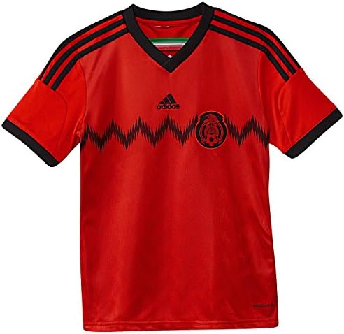Adidas juventude mexico 2014 fora camisa vermelha/preta