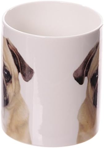 Pugs e beijos fofos pug brown puppy design fino porcelana caneca na caixa de presente