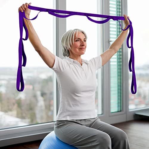 LXLOVESM 2 PCS Alongamento da cinta de ioga para fisioterapia, 10 loops de faixas esticadas para exercícios, pilates, dança, ginástica