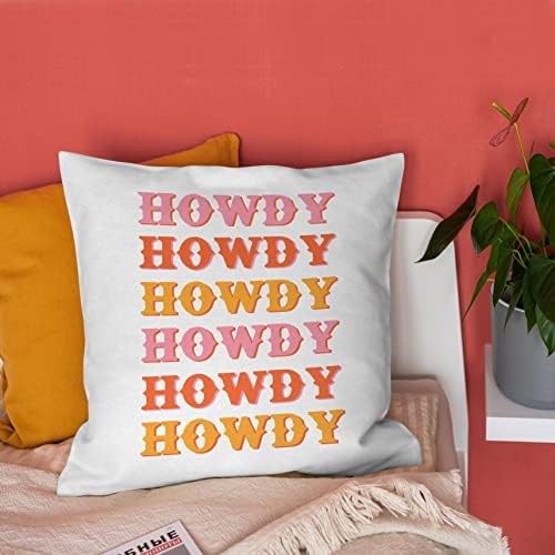 Burosev rosa laranja holdy citação tampa de travesseiro de arremesso macio, travesseiro decorativo de cowgirl formal, decoração