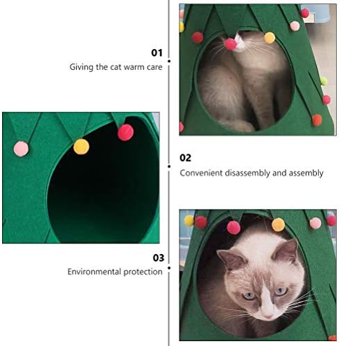 Partykindom 1 PC Felt Cat Nest Introcável Cama de Pet Sleeping Decorações de Natal