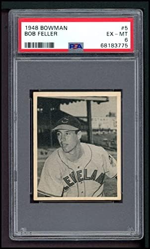 1948 Bowman 5 Bob Feller Cleveland Indians PSA PSA 6,00 índios
