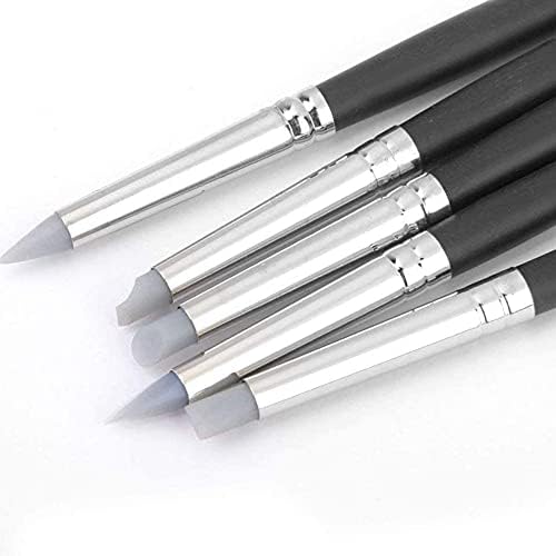 5pcs argila escova de caneta preta alça preta caneta argila de argila modelagem