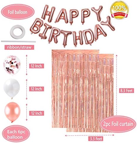 Decorações de aniversário de 18º aniversário, festas de aniversário fabulosas capelo de bolo de feliz aniversário balões