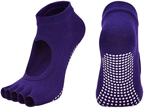 XJJZS 2021 Mulheres meias de ioga sem costas de cinco dedos de cinco dedo da dedo do dedo dedo respirável Anti-deslizamento de
