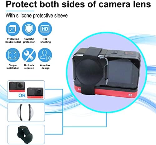 Guardas de lente dupla pegajosa para Insta360 One RS/One R R Acessórios para lentes panorâmicas, com tampa de lente de