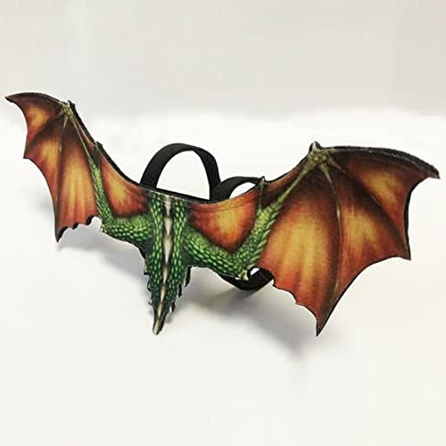 Leasote 4 PCs arnês de dragão barbudos ajustáveis ​​e coleira de couro de répteis de répteis de arnês ao ar livre com asas de morcego
