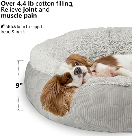 Hachikitty Dog Donut Bed Cama calmante Donut redonda, cama de cachorro macio cães grandes, cães de almofada de cachorro