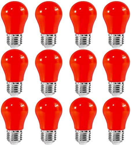 Iluminação lxcom 12 led lâmpada vermelha lâmpada 1w g45/a15 forma de lâmpada lâmpada colorida lâmpada noturna e26 e27 base médio base
